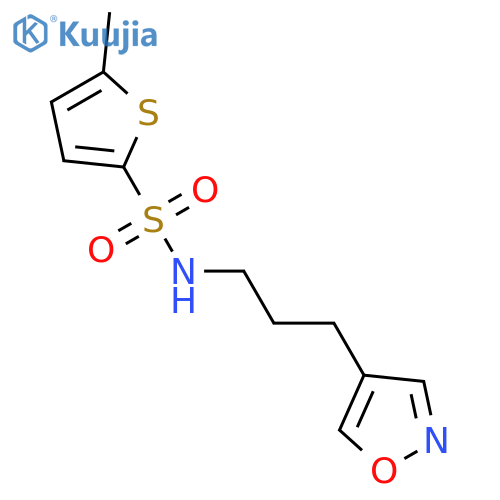 5-methyl-N-[3-(1,2-oxazol-4-yl)propyl]thiophene-2-sulfonamide structure