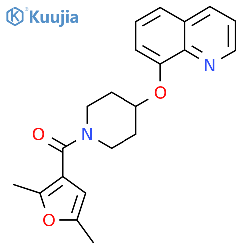 (2,5-Dimethylfuran-3-yl)(4-(quinolin-8-yloxy)piperidin-1-yl)methanone structure