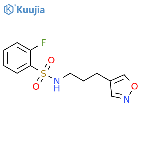 Benzenesulfonamide, 2-fluoro-N-[3-(4-isoxazolyl)propyl]- structure