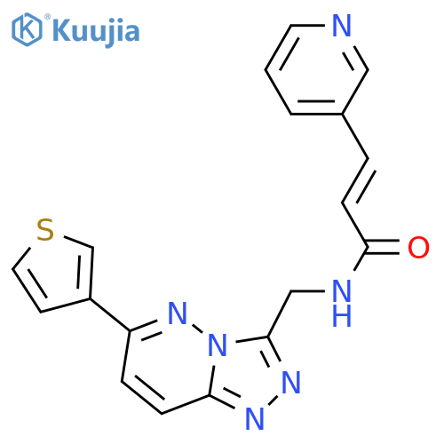 (2E)-3-(pyridin-3-yl)-N-{6-(thiophen-3-yl)-1,2,4triazolo4,3-bpyridazin-3-ylmethyl}prop-2-enamide structure