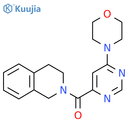 2-[6-(morpholin-4-yl)pyrimidine-4-carbonyl]-1,2,3,4-tetrahydroisoquinoline structure