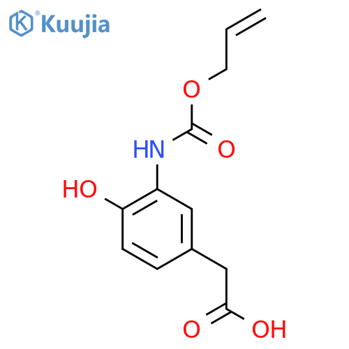 2-(4-Hydroxy-3-{[(prop-2-en-1-yloxy)carbonyl]amino}phenyl)acetic acid structure