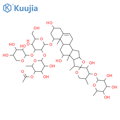 b-D-Galactopyranoside, (1b,3b,12b,23S,24S,25R)-1-[(O-4-O-acetyl-6-deoxy-a-L-mannopyranosyl-(1&reg;2)-O-[b-D-xylopyranosyl-(1&reg;3)]-b-D-glucopyranosyl)oxy]-3,12,23-trihydroxyspirost-5-en-24-yl6-deoxy- (9CI) structure