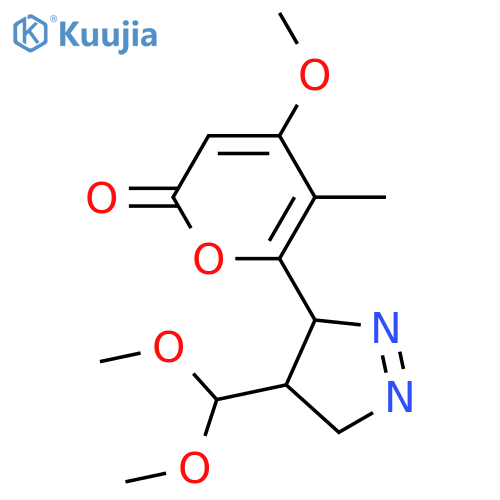 2H-Pyran-2-one,6-[(3R,4R)-4-(dimethoxymethyl)-4,5-dihydro-3H-pyrazol-3-yl]-4-methoxy-5-methyl-,rel-(-)- structure