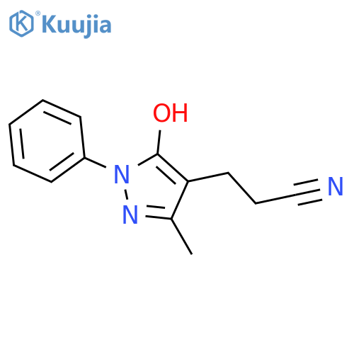 3-(5-Hydroxy-3-methyl-1-phenyl-1H-pyrazol-4-yl)-propionitrile structure
