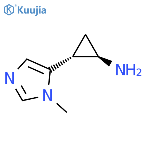 rac-(1R,2R)-2-(1-methyl-1H-imidazol-5-yl)cyclopropan-1-amine structure
