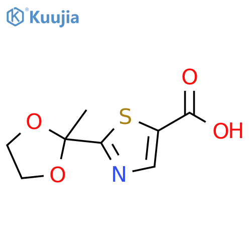 2-(2-methyl-1,3-dioxolan-2-yl)-1,3-thiazole-5-carboxylic acid structure