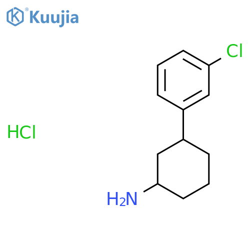 3-(3-Chlorophenyl)cyclohexan-1-amine hydrochloride structure