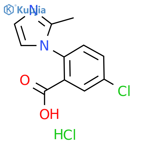5-chloro-2-(2-methyl-1H-imidazol-1-yl)benzoic acid hydrochloride structure
