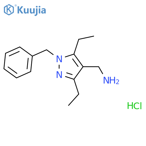 (1-Benzyl-3,5-diethyl-1H-pyrazol-4-yl)methanamine dihydrochloride structure