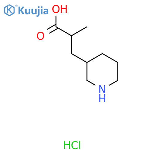 2-Methyl-3-(piperidin-3-yl)propanoic acid hydrochloride structure
