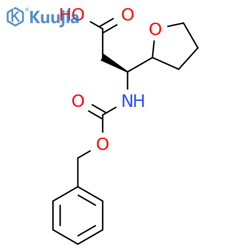(3S)-3-{(benzyloxy)carbonylamino}-3-(oxolan-2-yl)propanoic acid structure