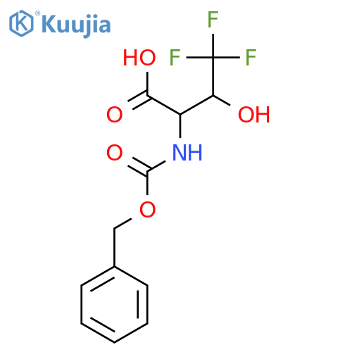 2-{(benzyloxy)carbonylamino}-4,4,4-trifluoro-3-hydroxybutanoic acid structure
