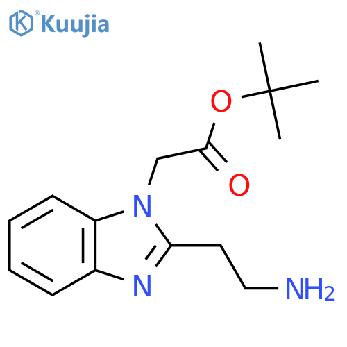 tert-butyl 2-[2-(2-aminoethyl)-1H-1,3-benzodiazol-1-yl]acetate structure