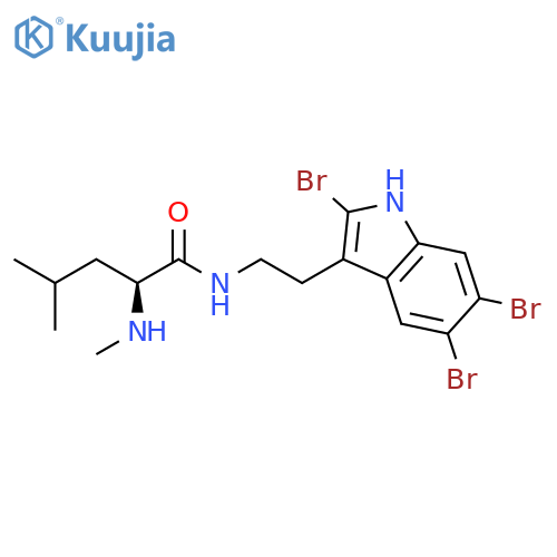 Pentanamide, 4-methyl-2-(methylamino)-N-[2-(2,5,6-tribromo-1H-indol-3-yl)ethyl]-, (2S)- structure
