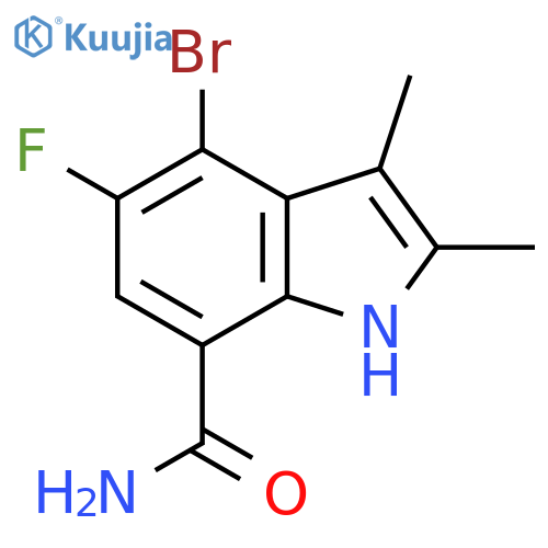 4-Bromo-5-fluoro-2,3-dimethyl-1H-indole-7-carboxamide structure
