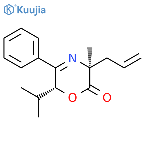 2H-1,4-Oxazin-2-one, 3,6-dihydro-3-methyl-6-(1-methylethyl)-5-phenyl-3-(2-propen-1-yl)-, (3S,6R)- structure