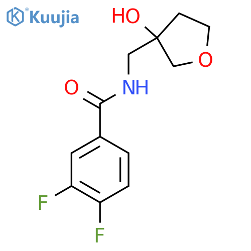 3,4-difluoro-N-[(3-hydroxyoxolan-3-yl)methyl]benzamide structure