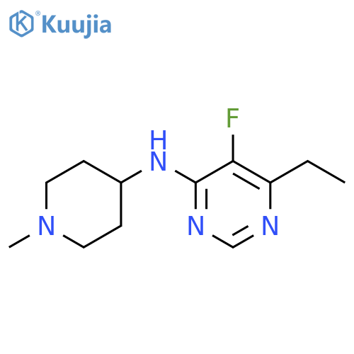 6-ethyl-5-fluoro-N-(1-methylpiperidin-4-yl)pyrimidin-4-amine structure