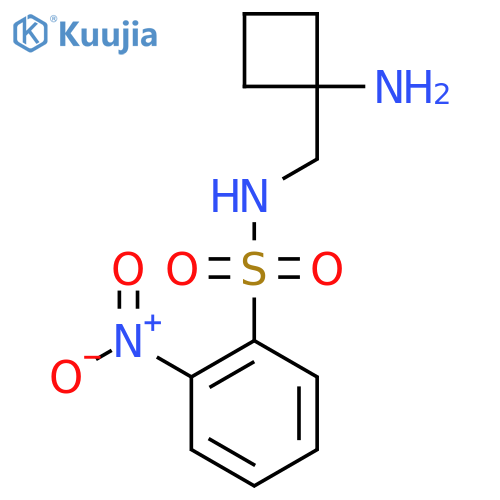 N-(1-aminocyclobutyl)methyl-2-nitrobenzene-1-sulfonamide structure