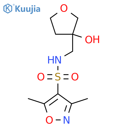 N-(3-hydroxyoxolan-3-yl)methyl-3,5-dimethyl-1,2-oxazole-4-sulfonamide structure