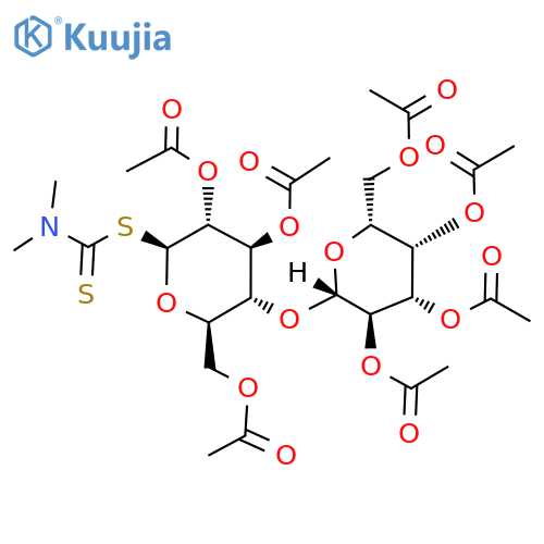 2,3,6,2',3',4',6'-Hepta-O-acetyl-1-thio-β-D-lactose 1-(dimethylcarbamodithioate) structure