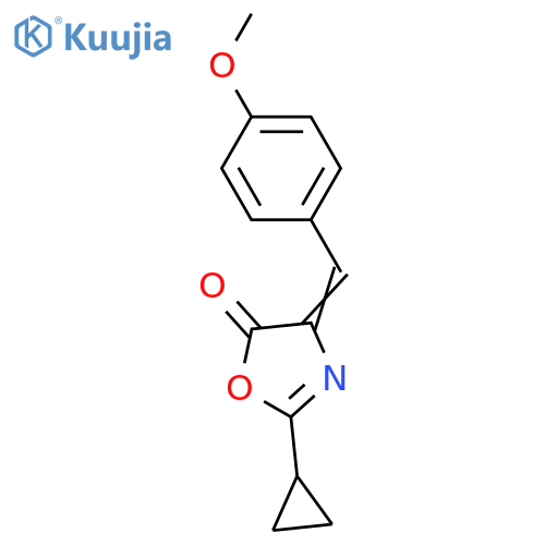2-cyclopropyl-4-(4-methoxyphenyl)methylidene-4,5-dihydro-1,3-oxazol-5-one structure