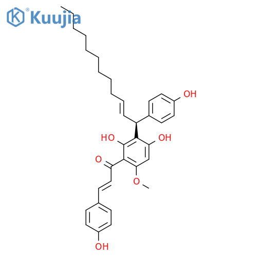 (E)-1-[2,4-Dihydroxy-3-[(E,1S)-1-(4-hydroxyphenyl)dodec-2-enyl]-6-methoxyphenyl]-3-(4-hydroxyphenyl)prop-2-en-1-one structure