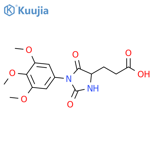 3-[2,5-dioxo-1-(3,4,5-trimethoxyphenyl)imidazolidin-4-yl]propanoic acid structure