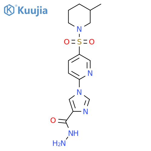 1-{5-[(3-methylpiperidin-1-yl)sulfonyl]pyridin-2-yl}-1H-imidazole-4-carbohydrazide structure