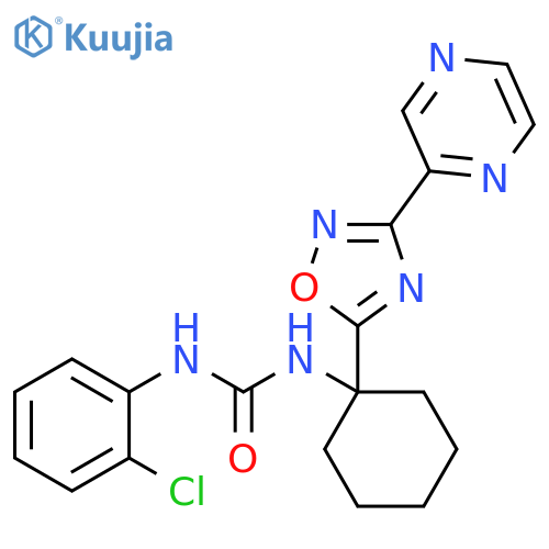 Urea, N-(2-chlorophenyl)-N'-[1-[3-(2-pyrazinyl)-1,2,4-oxadiazol-5-yl]cyclohexyl]- structure
