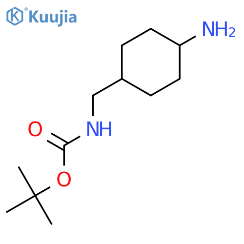 tert-butyl trans-N-[(4-aminocyclohexyl)methyl]carbamate structure