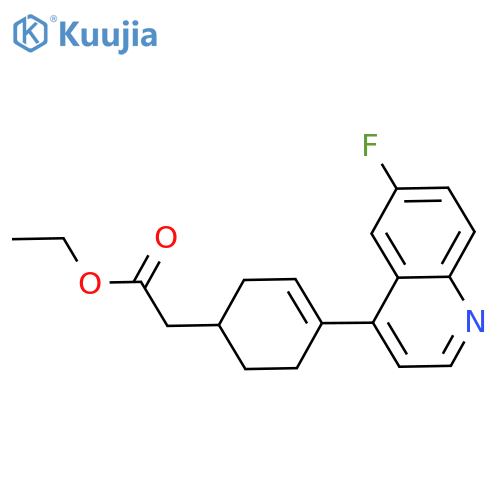 ethyl 2-(4-(6-fluoroquinolin-4-yl)cyclohex-3-enyl)acetate structure