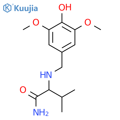 2-{(4-hydroxy-3,5-dimethoxyphenyl)methylamino}-3-methylbutanamide structure