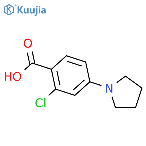 2-Chloro-4-(1-pyrrolidinyl)benzenecarboxylic Acid structure
