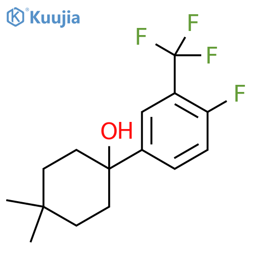 1-(4-fluoro-3-(trifluoromethyl)phenyl)-4,4-dimethylcyclohexanol structure