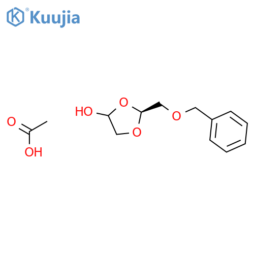 1,3-Dioxolan-4-ol, 2-[(phenylmethoxy)methyl]-, acetate, (2S)- structure