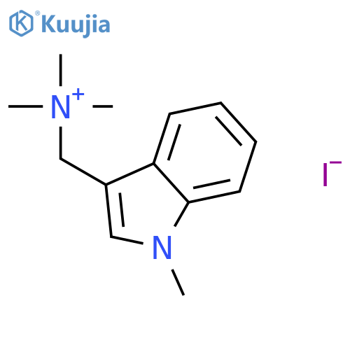 1H-Indole-3-methanaminium, N,N,N,1-tetramethyl-, iodide structure