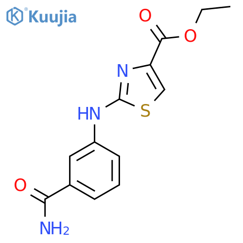 Ethyl 2-[(3-carbamoylphenyl)amino]-1,3-thiazole-4-carboxylate structure