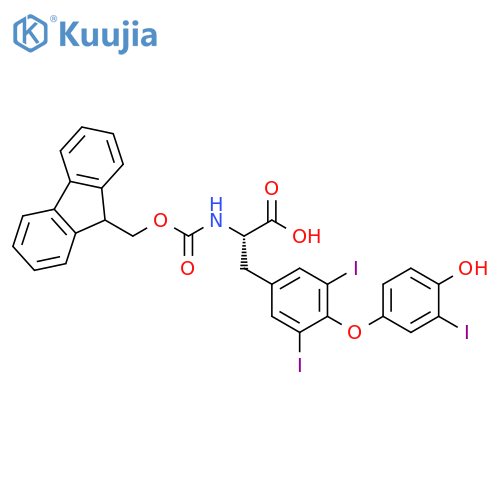 L-Tyrosine, N-[(9H-fluoren-9-ylmethoxy)carbonyl]-O-(4-hydroxy-3-iodophenyl)-3,5-diiodo- structure