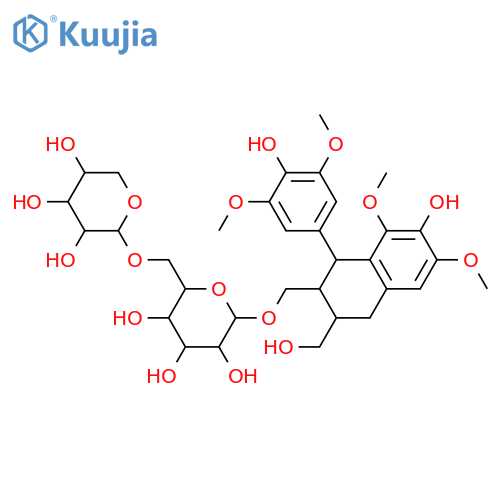 β-D-Glucopyranoside, [(1S,2R,3R)-1,2,3,4-tetrahydro-7-hydroxy-1-(4-hydroxy-3,5-dimethoxyphenyl)-3-(hydroxymethyl)-6,8-dimethoxy-2-naphthalenyl]methyl 6-O-β-D-xylopyranosyl- structure