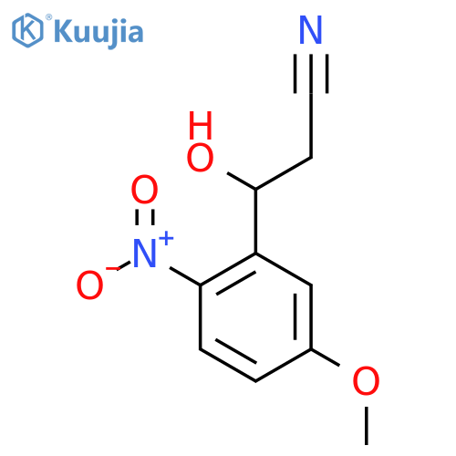 3-hydroxy-3-(5-methoxy-2-nitrophenyl)propanenitrile structure