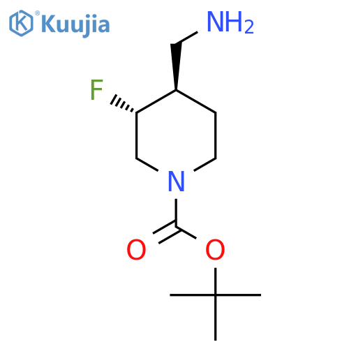 tert-Butyl (3R,4R)-4-(aminomethyl)-3-fluoropiperidine-1-carboxylate structure