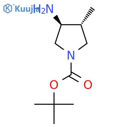tert-butyl (3S,4R)-3-amino-4-methylpyrrolidine-1-carboxylate structure