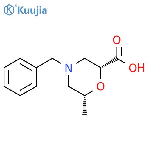 (2R,6R)-4-benzyl-6-methylmorpholine-2-carboxylic acid structure
