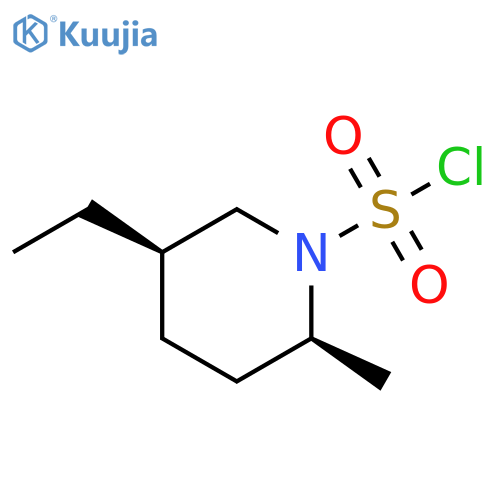 rac-(2R,5S)-5-ethyl-2-methylpiperidine-1-sulfonyl chloride structure