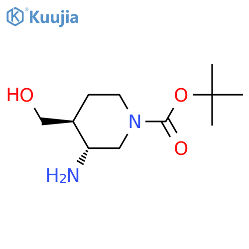 tert-butyl (3R,4S)-3-amino-4-(hydroxymethyl)piperidine-1-carboxylate structure