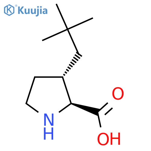 (2S,3S)-3-(2,2-Dimethylpropyl)pyrrolidine-2-carboxylic acid structure