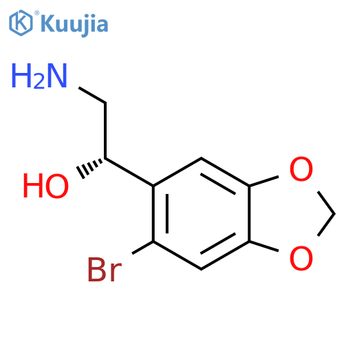 (1S)-2-amino-1-(6-bromo-1,3-dioxaindan-5-yl)ethan-1-ol structure