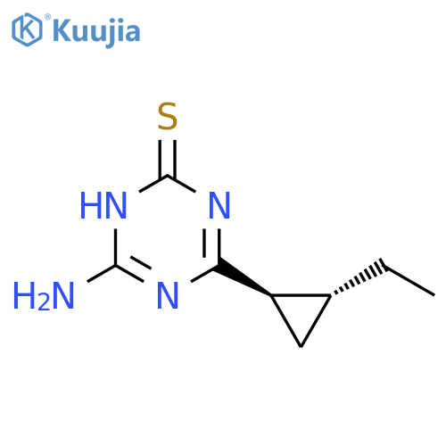 1,3,5-Triazine-2(1H)-thione, 6-amino-4-[(1R,2R)-2-ethylcyclopropyl]- structure